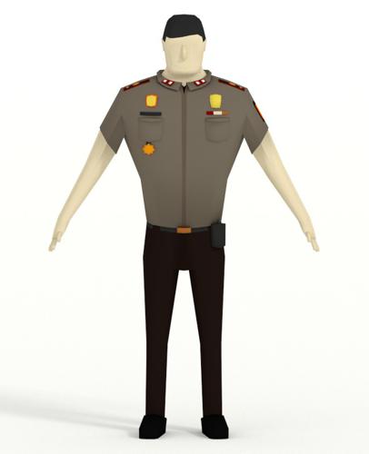 Indonesian Police Lowpoly preview image
